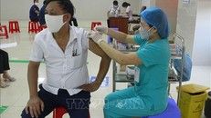 Ninh Bình đẩy nhanh tiến độ tiêm vaccine phòng COVID-19 mũi 4. Ảnh: Hải Yến/TTXVN