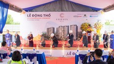 Lãnh đạo các đơn vị thực hiện nghi thức khởi công dự án