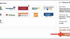 Giao diện một số ngân hàng hỗ trợ thanh toán lệ phí xét tuyển đại học trực tuyến năm 2022. Ảnh: Chụp màn hình.