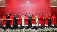 Đại biểu cắt băng khai mạc triển lãm. Ảnh: Thanh Tùng/TTXVN