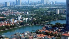 Một góc Hà Nội nhìn từ trên cao. (Ảnh: Tuấn Anh/TTXVN)