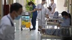 Bệnh nhân sốt xuất huyết nặng phải nhập viện. Ảnh: TTXVN