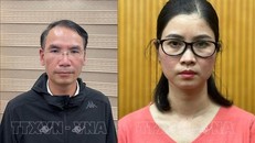 Bị can Tào Đức Hiệp (trái) và bị can Lê Thị Ngọc Anh. Ảnh: TTXVN phát