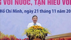Phó Chủ tịch UBND TP Hồ Chí Minh Dương Anh Đức phát biểu tại triển lãm.