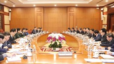 Quang cảnh buổi giao ban công tác. Ảnh: Phương Hoa/TTXVN