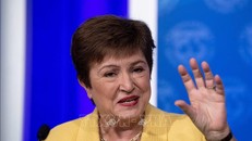 Tổng Giám đốc IMF Kristalina Georgieva phát biểu tại cuộc họp báo ở Washington, DC, Mỹ. Ảnh tư liệu: AFP/TTXVN