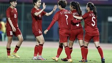 Các cầu thủ Đội tuyển Bóng đá Nữ Việt Nam đang hướng đến mục tiêu giành Huy chương Vàng thứ 4 liên tiếp tại SEA Games. (Ảnh: Hoàng Linh/TTXVN)