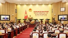 Quang cảnh Kỳ họp thứ 12, Hội đồng Nhân dân thành phố Hà Nội. (Nguồn: Cổng Giao tiếp Điện tử Ủy ban Nhân dân thành phố Hà Nội)