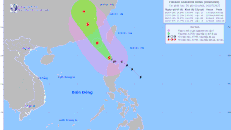 Hướng đi của bão Doksuri. Ảnh: nchmf.gov.vn