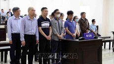 Các bị cáo tại phiên toà xét xử. Ảnh: Phạm Kiên/TTXVN