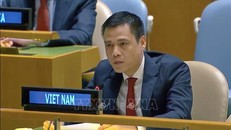 Đại sứ Đặng Hoàng Giang, Trưởng Phái đoàn thường trực Việt Nam tại LHQ phát biểu tại phiên thảo luận. Ảnh: Thanh Tuấn/Pv TTXVN tại Hoa Kỳ