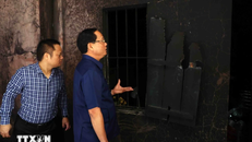 Sáng nay, Ủy ban Thường vụ Quốc hội đã tổ chức Đoàn công tác do Phó Chủ tịch Trần Quang Phương dẫn đầu đến hiện trường. Ảnh: Phạm Kiên/TTXVN