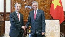 Chủ tịch nước Tô Lâm tiếp Đại sứ Trung Quốc tại Việt Nam Hùng Ba. Ảnh: Nhan Sáng/TTXVN