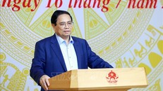Thủ tướng Phạm Minh Chính phát biểu tại Hội nghị thúc đẩy đầu tư công năm 2024. Ảnh: Dương Giang/TTXVN