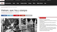 Dưới tiêu đề “Việt Nam, hôm qua, hôm nay và mãi mãi,” Resumen Latinoamericano điểm lại chặng đường 117 năm đấu tranh không ngơi nghỉ, từ Cách mạng Tháng Tám 1945 dưới sự lãnh đạo của Chủ tịch Hồ Chí Minh, đến chiến thắng Điện Biên Phủ “lừng lẫy năm châu, chấn động địa cầu” năm 1954. (Ảnh: chụp màn hình)
