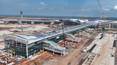 Nhà ga hành khách sân bay Long Thành đang gấp rút thi công.