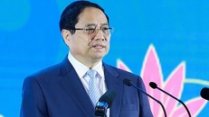 Thủ tướng Phạm Minh Chính phát biểu tại Diễn đàn hợp tác địa phương Việt Nam-Nhật Bản.