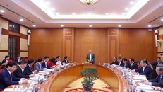 Tổng Bí thư Tô Lâm chủ trì buổi làm việc với Thường trực các Tiểu ban Đại hội XIV của Đảng. 