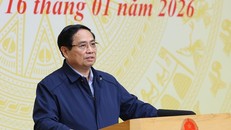 Thủ tướng Phạm Minh Chính phát biểu chỉ đạo Hội nghị tổng kết “Chiến dịch Quang Trung” xây dựng lại nhà cho các gia đình bị thiệt hại do bão lũ tại miền Trung.