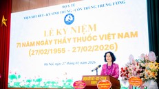 Thứ trưởng Bộ Y tế Nguyễn Thị Liên Hương phát biểu tại buổi lễ. (Ảnh: PV/Vietnam+)