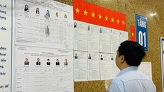 Người dân tìm hiểu thông tin về các ứng cử viên.