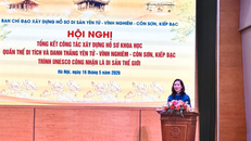 Quang cảnh Hội nghị Tổng kết hành trình đưa Yên Tử-Vĩnh Nghiêm-Côn Sơn, Kiếp Bạc thành Di sản Thế giới.