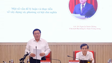 Giáo sư-Tiến sỹ Nguyễn Xuân Thắng, Chủ tịch Hội đồng Lý luận Trung ương phát biểu.