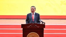 Tổng Bí thư, Chủ tịch nước Tô Lâm phát biểu tại Lễ kỷ niệm 50 năm thành phố Sài Gòn - Gia Định vinh dự mang tên Chủ tịch Hồ Chí Minh. Ảnh: Phương Anh.