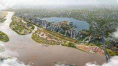 Phối cảnh Dự án Trục Đại lộ cảnh quan sông Hồng.