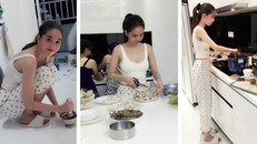 Ngọc Trinh vào bếp tổ chức tiệc cho nhân viên tại penthouse triệu đô