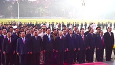 Đoàn đại biểu dự Đại hội Đảng XII viếng Chủ tịch Hồ Chí Minh
