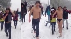 Cởi quần áo quay clip Anh không đòi quà' dưới trời tuyết ở Sapa