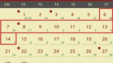 Lịch nghỉ Tết Nguyên đán Bính Thân 2016 gồm 9 ngày