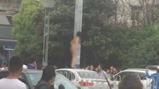 Phản cảm cô gái khỏa thân lên nóc xe nhảy múa giữa phố