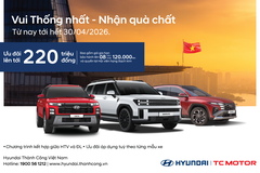 Hyundai Thành Công triển khai chương trình 'Vui thống nhất - Nhận quà chất' - Ưu đãi đến 220 triệu đồng