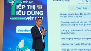 Ông Nguyễn Viết Thịnh, Tổng Giám đốc CGS Việt Nam phát biểu tham luận chủ đề: “Xây dựng lòng tin người tiêu dùng qua chuỗi cung ứng bền vững”
