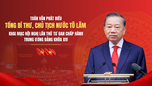 Toàn văn phát biểu của Tổng Bí thư, Chủ tịch nước Tô Lâm khai mạc Hội nghị lần thứ Tư Ban Chấp hành Trung ương Đảng khóa XIV