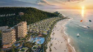 Mey Retreat Bãi Lữ được kiến tạo hài hòa giữa địa hình núi, rừng và biển nguyên bản. (Ảnh: Meygroup)