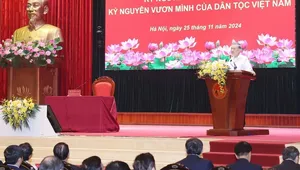 Tổng Bí thư Tô Lâm trao đổi chuyên đề "Kỷ nguyên phát triển mới - Kỷ nguyên vươn mình của dân tộc Việt Nam". Ảnh: Thống Nhất/TTXVN