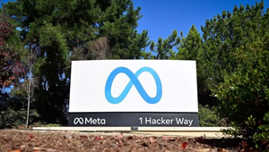 Biểu tượng Meta tại trụ sở của Tập đoàn ở Menlo Park, California, Mỹ.