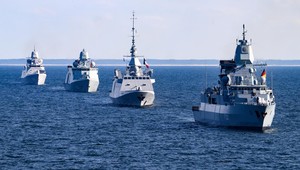 Các tàu chiến từ nhiều quốc gia tham gia cuộc tập trận Northern Coasts 23 ở Biển Baltic ngoài khơi bờ biển Latvia, ngày 18/9/2023.