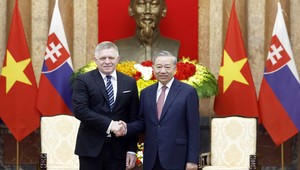 Tổng Bí thư, Chủ tịch nước Tô Lâm tiếp Thủ tướng Slovakia Robert Fico. Ảnh: Thống Nhất/TTXVN.