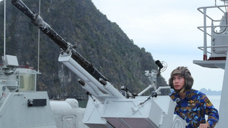 Huấn luyện báo động chiến đấu bên súng 15ly 5 tại Lữ đoàn 170, Vùng 1 Hải quân.