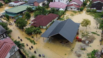 Khu vực bị ngập lụt tại tỉnh Aceh, Indonesia ngày 27/11/2025.