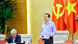 Chủ tịch Quốc hội Trần Thanh Mẫn phát biểu. 