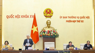 Phó Chủ tịch Thường trực Quốc hội Đỗ Văn Chiến phát biểu. 