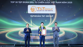 Tập đoàn T&T Group được vinh danh trong bảng xếp hạng ALPHA 30 - Top 30 Tập đoàn đầu tư chiến lược Việt Nam năm 2025.