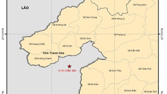 Động đất xảy ra tại khu vực tỉnh Houaphan (Lào) - cách biên giới Việt Nam ở tỉnh Thanh Hóa khoảng 5km.