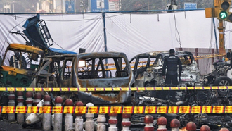 Hiện trường vụ nổ gần Pháo đài Đỏ ở New Delhi, Ấn Độ, ngày 10/11.