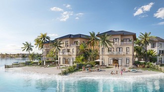 Nhiều biệt thự tại Vịnh Ngọc sở hữu tầm nhìn trải dài hơn 8km mặt biển hồ. Ảnh phối cảnh: Vinhomes.